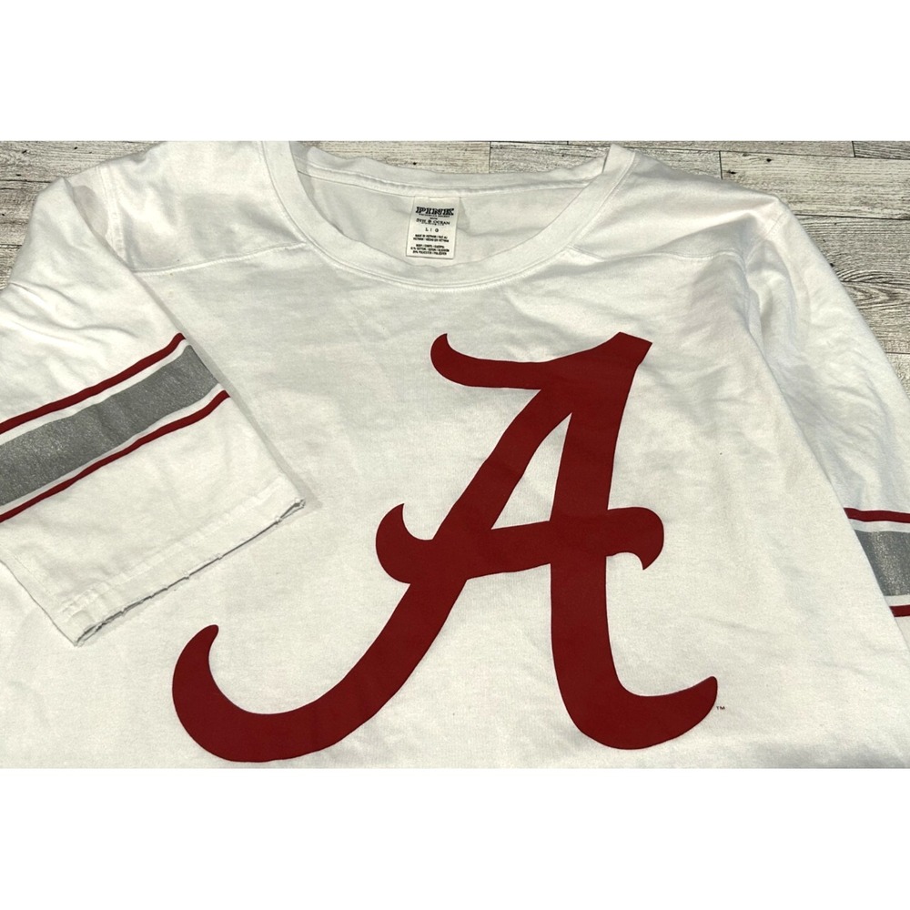 Alabama Crimson Tide Shirt‎ Womens Victorias Secret 5th & Ocean PINK LARGE